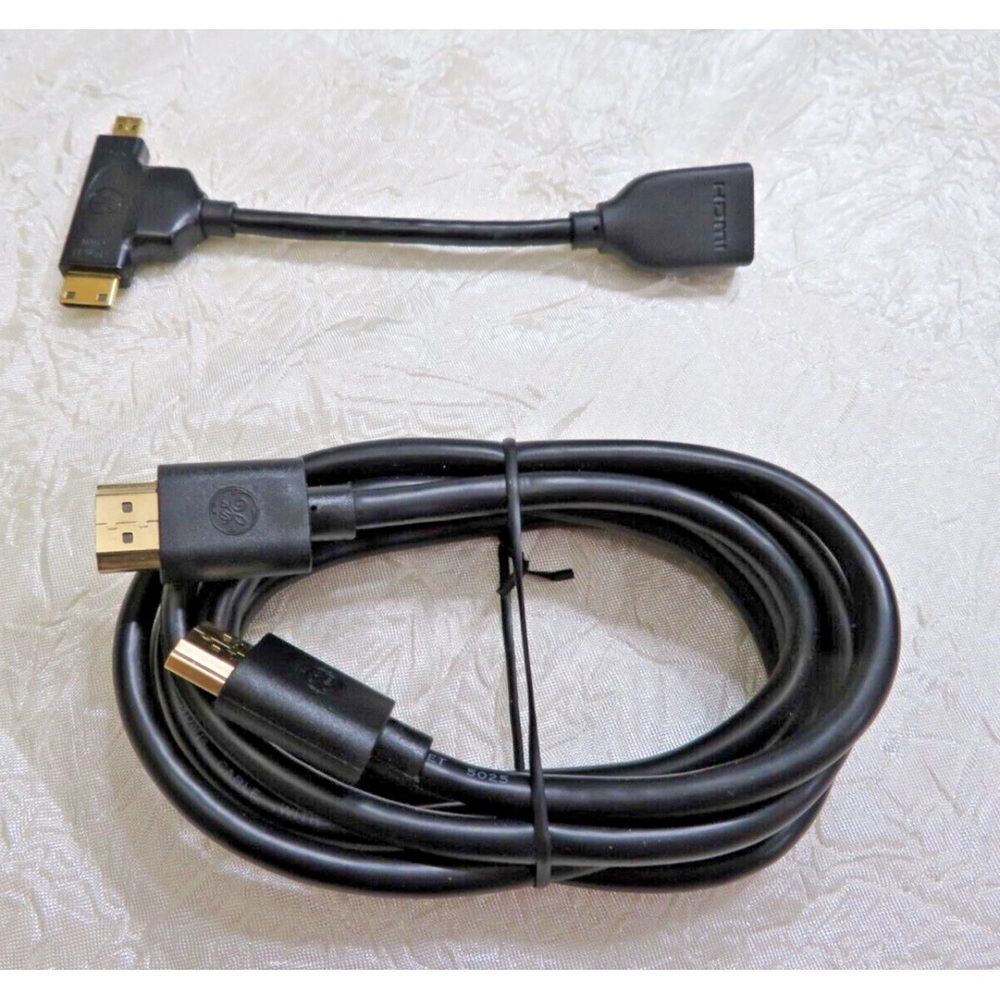 GE Jasco 33587 Mini & Micro HDMI to HDMI Adapter plus 6 ft cable 33574 Lot of 2